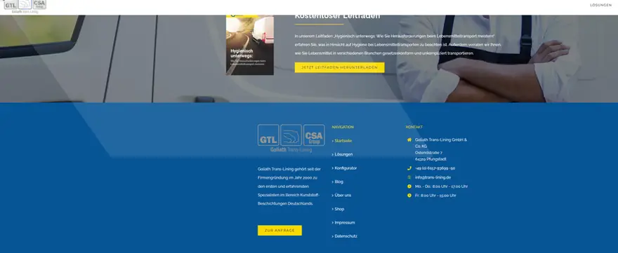 Goliath Translining – Website-Referenz